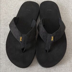 Teva Black flip-flop sandals with Yellow Logo